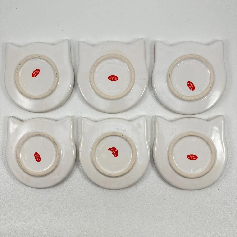 Cat Drink Coasters Ceramic Modern Vibrant Colors 4